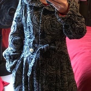 Betsey Johnson Rose Garden Tweed Jacket Coat